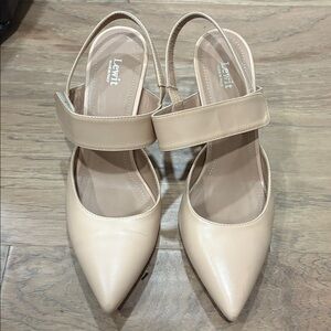 Lewit Women’s Leather Nude Pink Heels - Made in Italy - Size 38.5